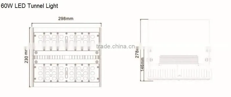 30w 60w 90w 120w 150w 180w CE ROHS approved 6600lumen 60W modular led flood light