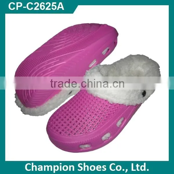 Fashion High Elasticity High Heel Fur Lined Clogs