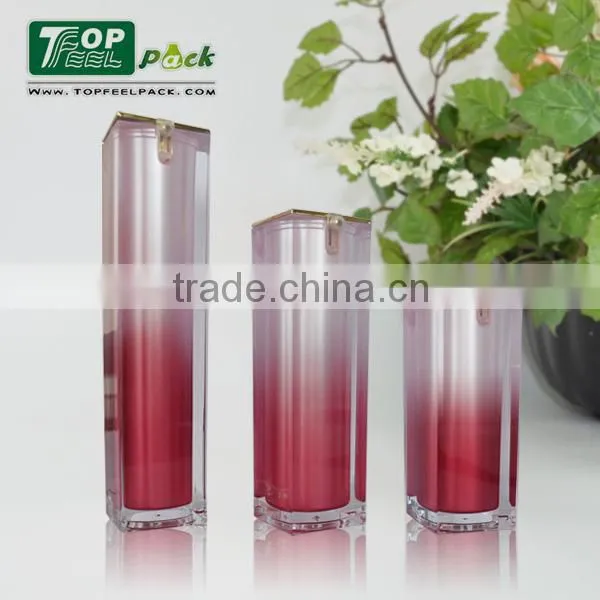 Black Square Airless Acrylic Cosmetic Bottle with Pump for Personal Care