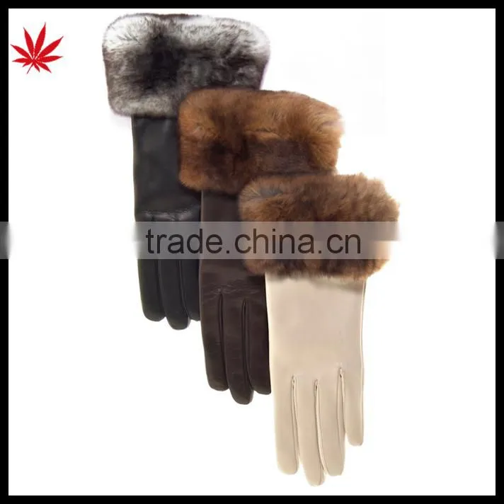 Hot sale women's fashion soft sheep skin Leather Gloves