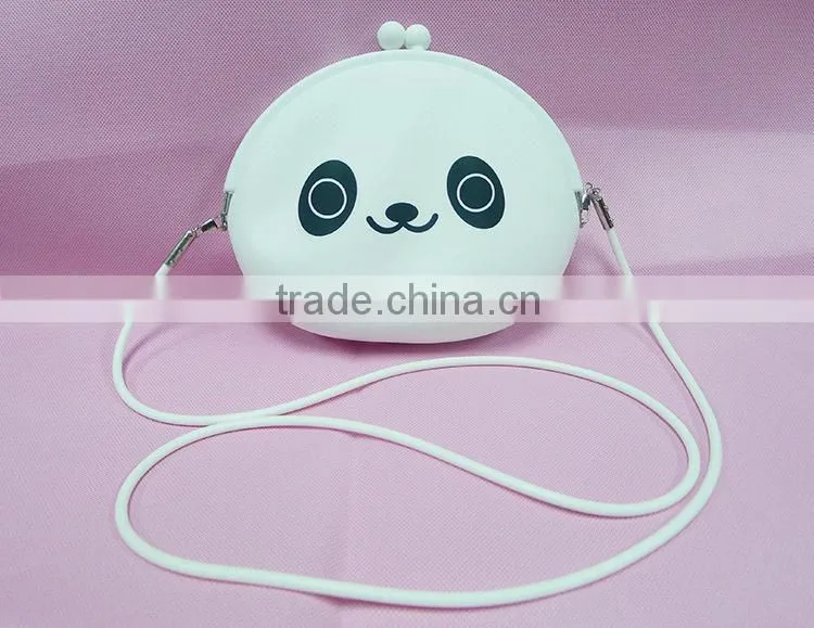 2015 High grade silicone cute panda shaped purses/ fashion bags/white purses