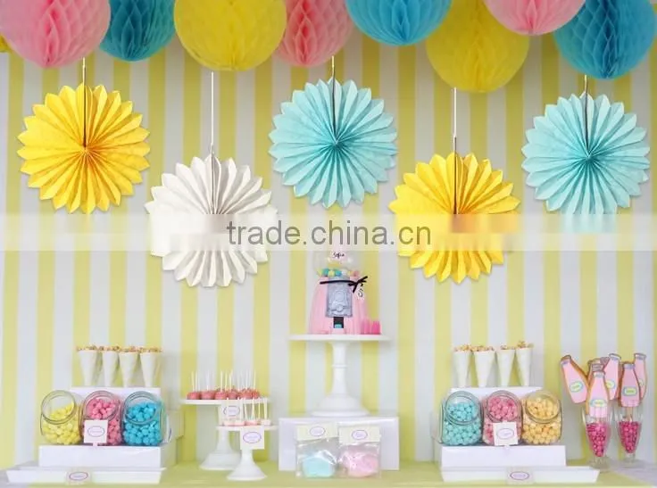 Wholesale Wedding Party Decoration Round Fan 8" (20cm) Hanging Tissue Paper Fan