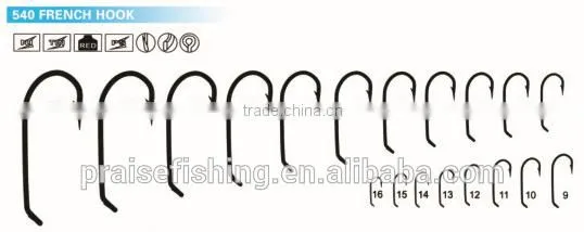 Red Paint High carbon steel 540 FRENCH HOOK wholesale fishing hook