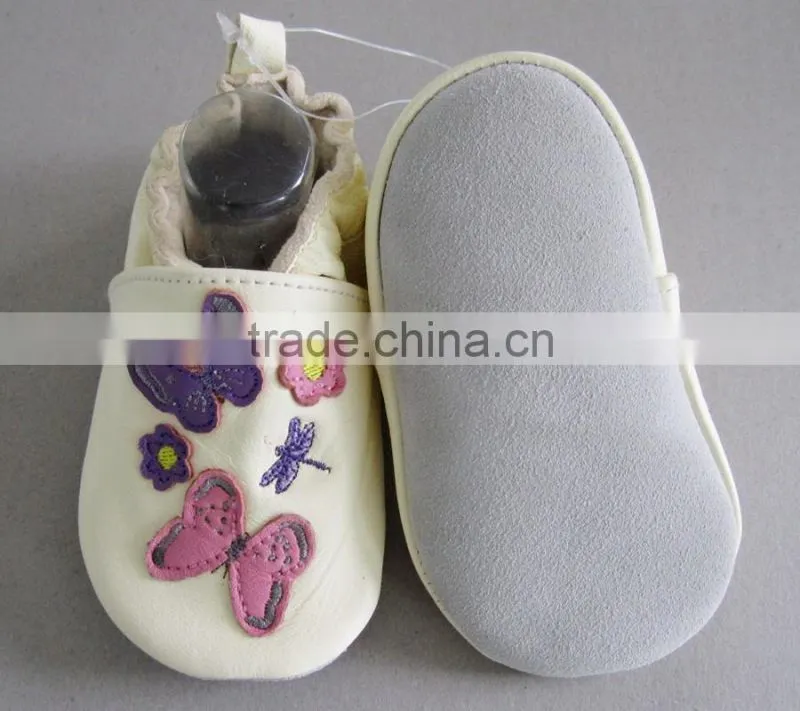 2016 nice girl boy kids sheep leather baby shoes with soft sole