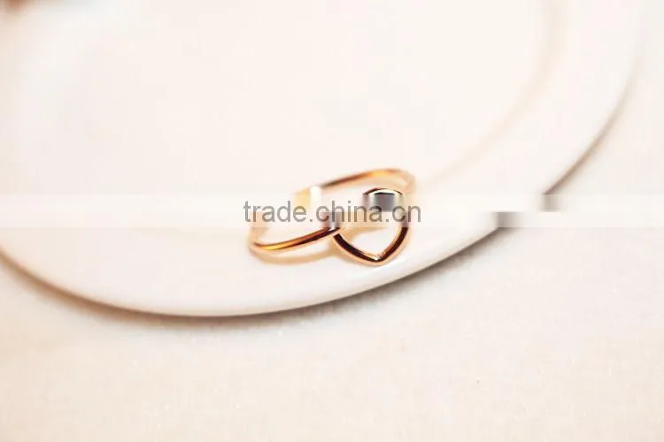 2015 Twist Heart Shape thin wedding Rings For Women Simple Anillos de las Mujeres