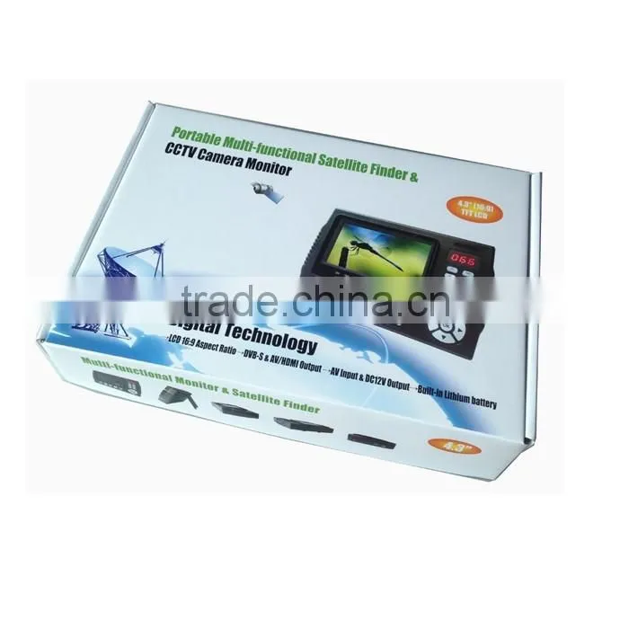 4.3Inch LCD Full HD Sat Finder Meter MPEG-2/MPEG-4 Signal & Video Play Support