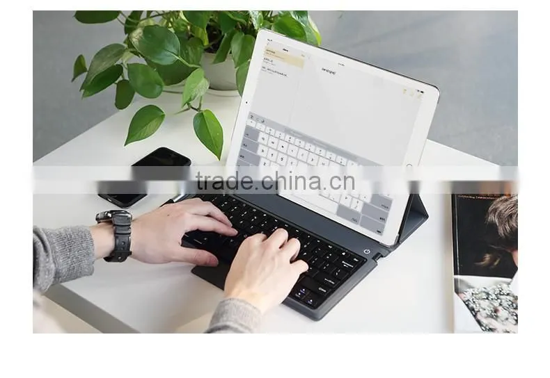 ROCK PU Leather Bluetooth Keyboard Case Cover For iPad Pro 12.9" Stand Holder Bluetooth Keyboard Case Cover MT-5323