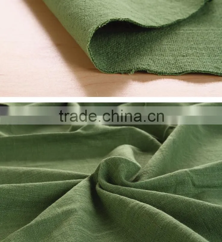 Double solid color washed cotton fabric