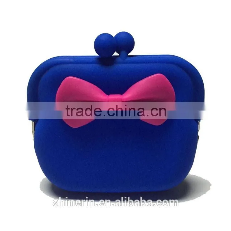 Euro style high quality metal clip clutch bags women's gift silicone purse wallet