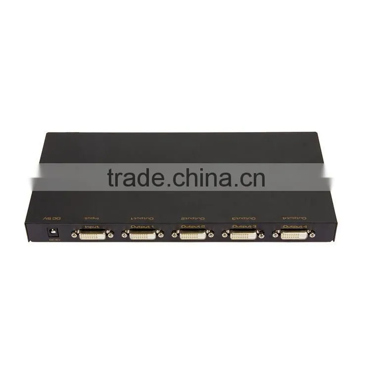 4 Port DVI Single Link Video Audio 4port dvi Splitter with power led and working led