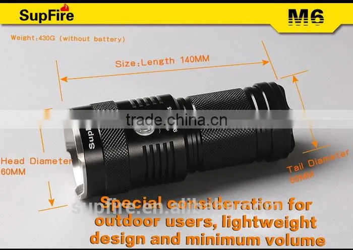 M6 using 3*T6 torch 2200lumens high power led flashlight