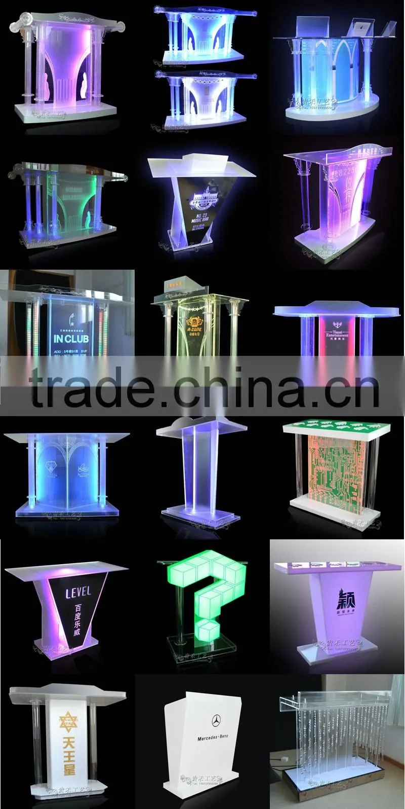 customized rubik cube shape clear acrylic speech lectern for business