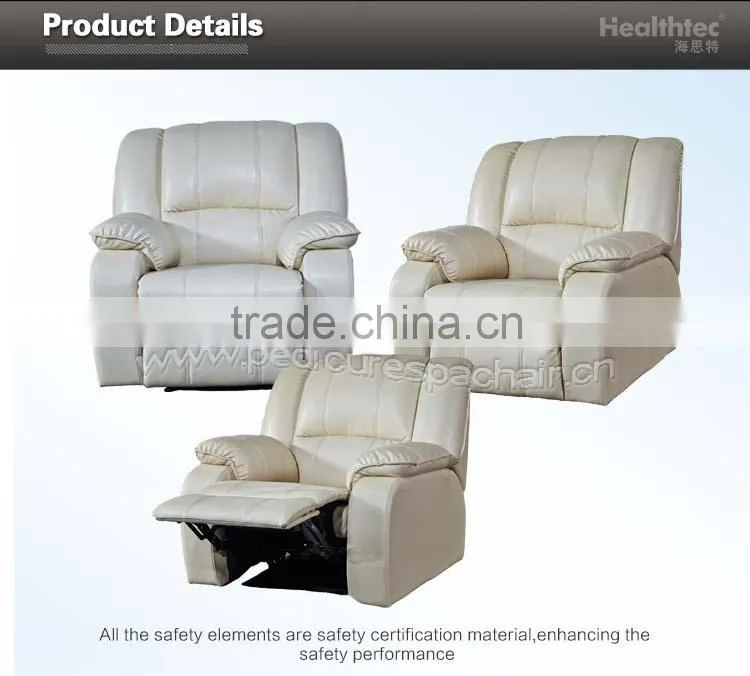 HEALTHTEC white genuie leather sofa recliner
