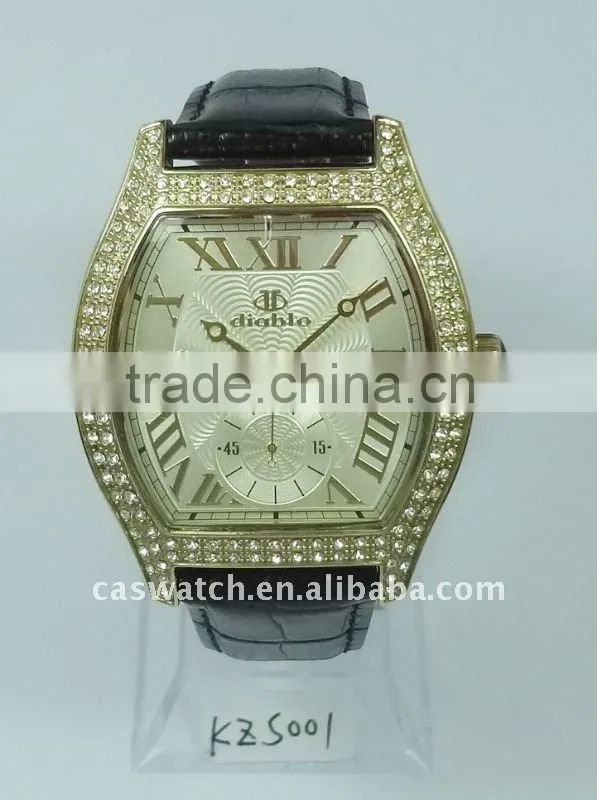 Men's Japan movement quartz diamond watch