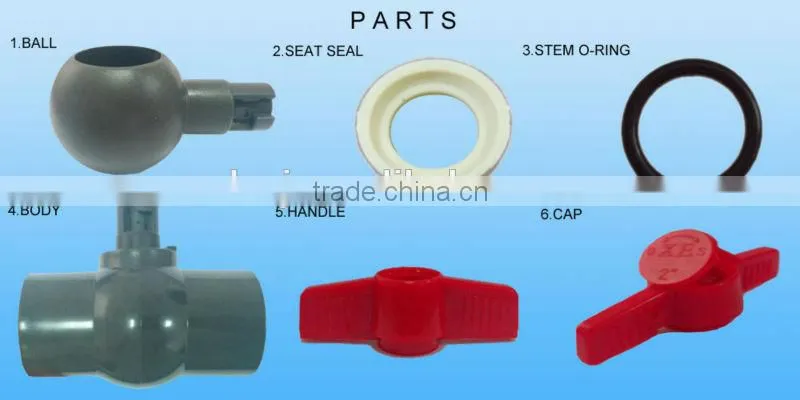 Low price white color Plastic PVC Ball Valve