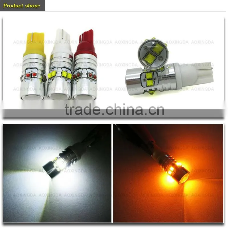 super bright T10 CREE 50W CANBUS LED bulb whtie red yellow