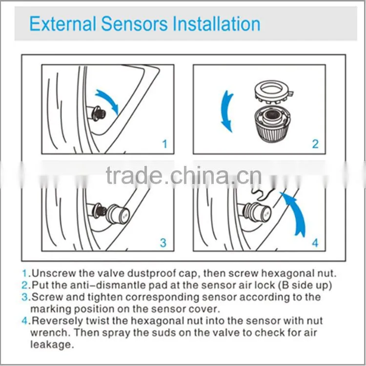 Factory supply CAR carger external hot Original Wireless TPMS (Model-TW400)