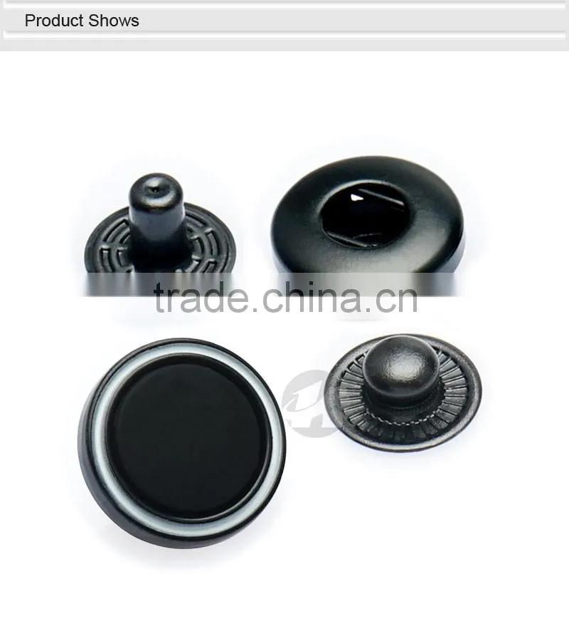 Fancy Custom Black Metal Snaps Buttons For Clothing