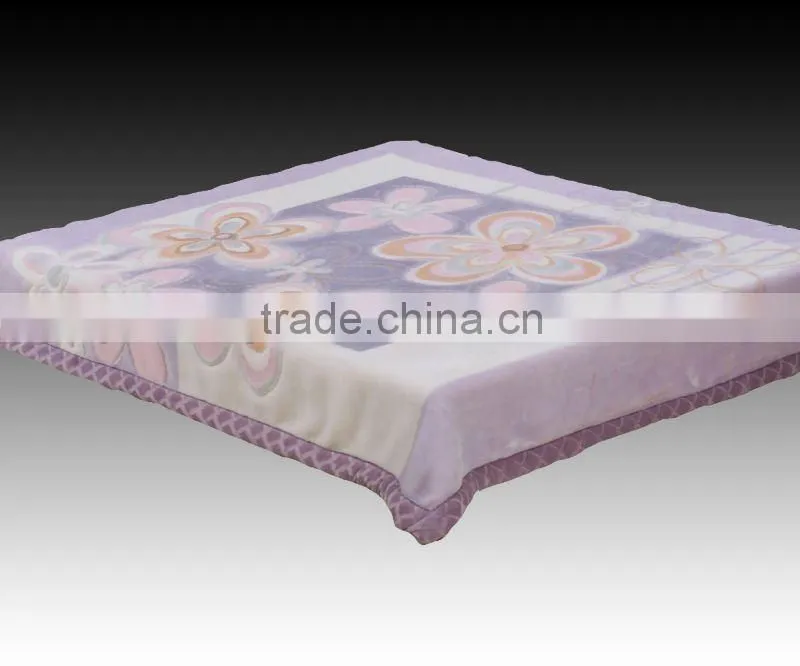 100% polyester printed and special carving raschel blanket 5kg