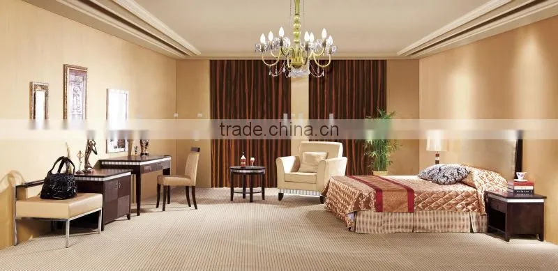 leather hotel bedroom set with luggage rack /Resort hotel bedroom furniture HR22
