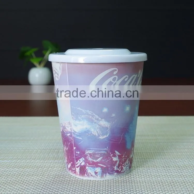 14oz Custom logo white PP plastic color changing magic water cup