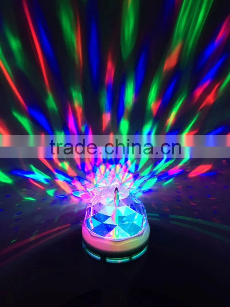 3W E27 RGB LED Rotating Cheap DJ Disco Laser Light Bulb for Concert