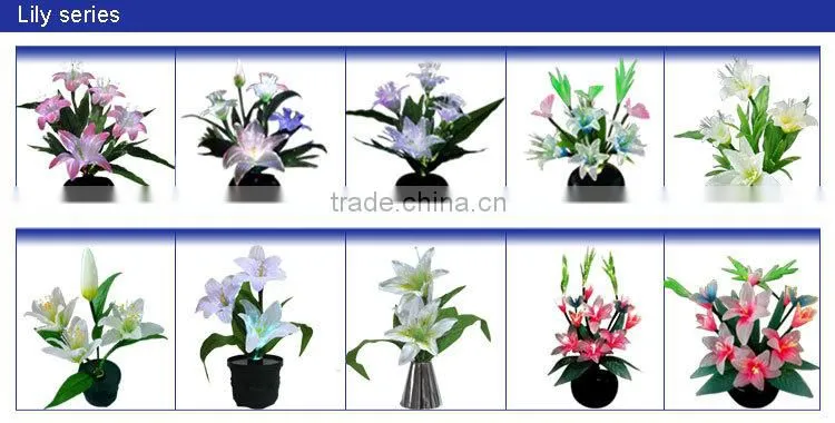 Factory price wholesale LED lighted decorative fibers flower with vase