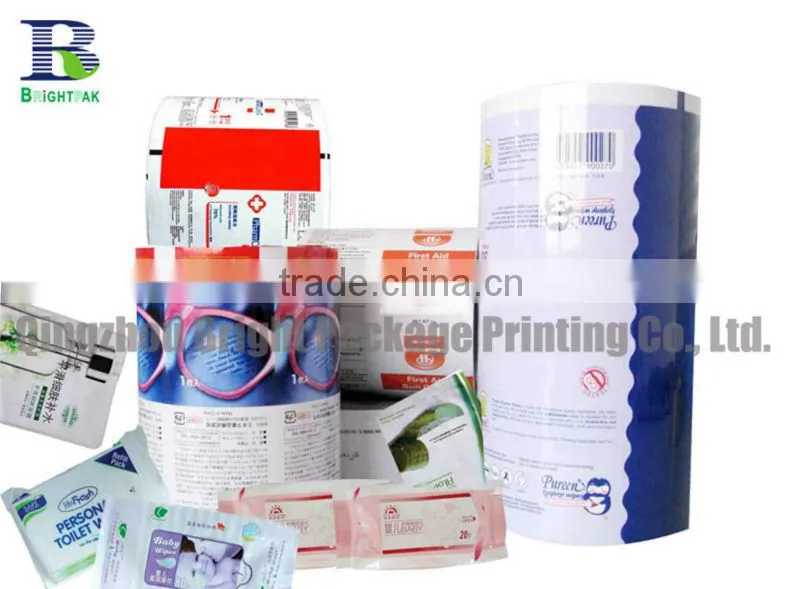PET laminated Packing Film, film wrapping paper, PET Printed Packing Film Roll, packing film/wet tissues wrapping film roll
