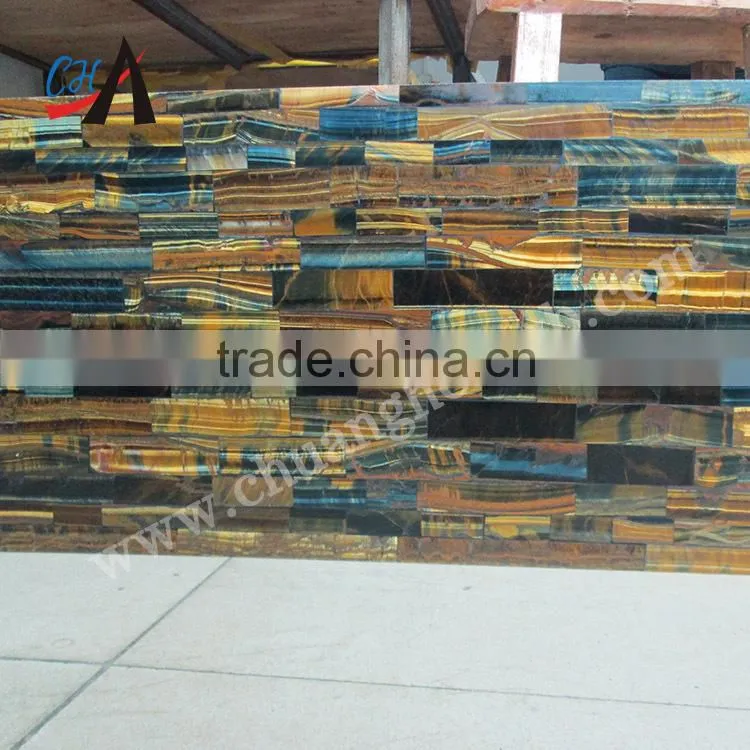 Yellow and blue tiger eye slab for wall tile,flooring tiel,bathroom tile