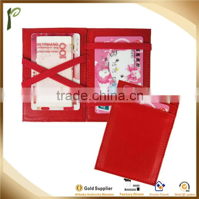 Popwide Hot selling style PU/Real genuine leather business card wallet /card holder