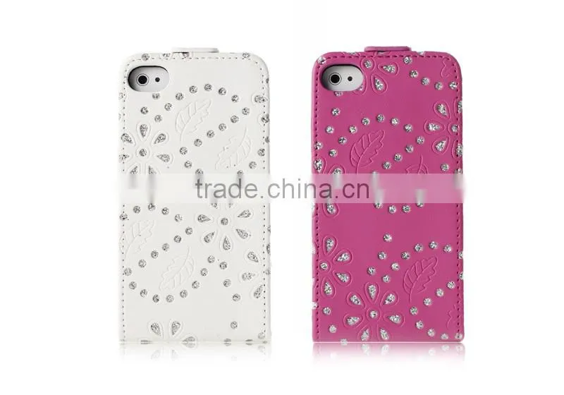 Beatiful Diamond leather case for phone, OEM accepted, compatible brand Samsung and apple