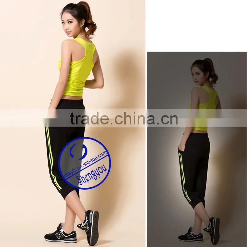 2015 new design women black jogger pants factory in china