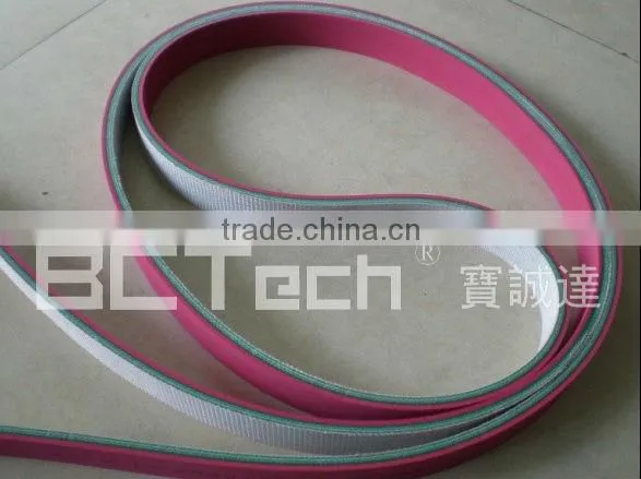 PVC conveyor belt with red rubber