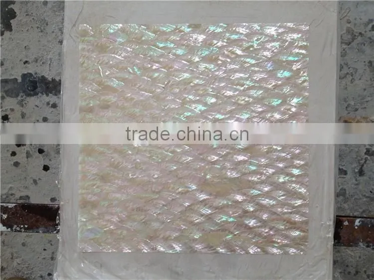 nature white with green Donkey'-ear mother of pearl paua shell sheet