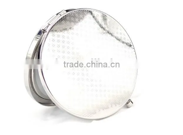 2015 fashion design crystal lattice metal pocket mirror flexible pocket mirror