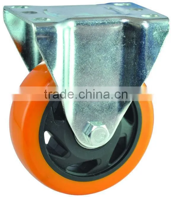 5inch Threaded stem furniture pvc caster wheel,yellow plastic wheel