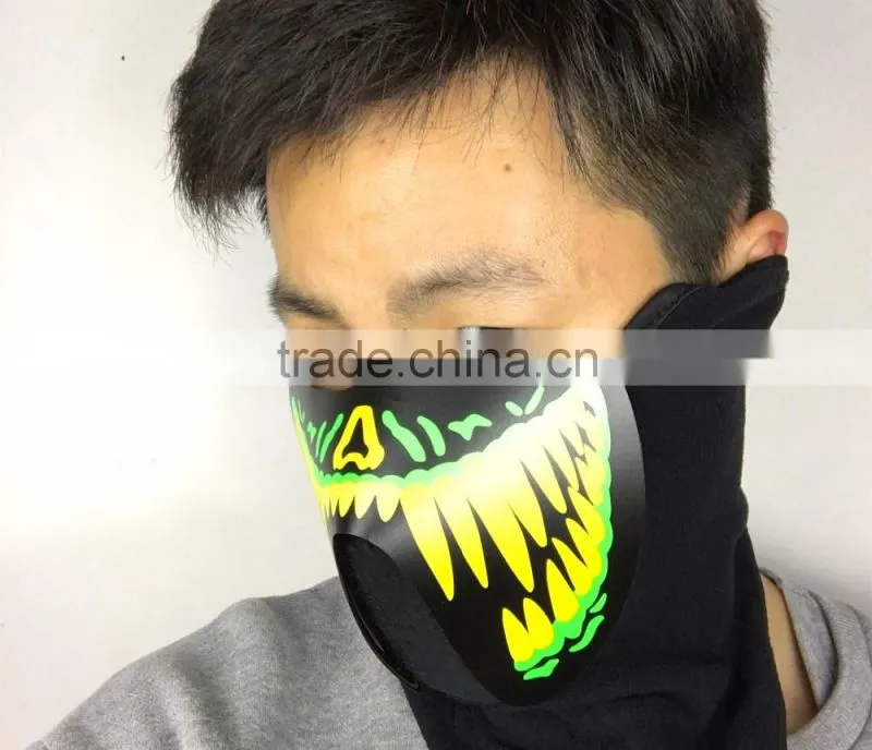 Monster Teeth sound controlled EL mask for party