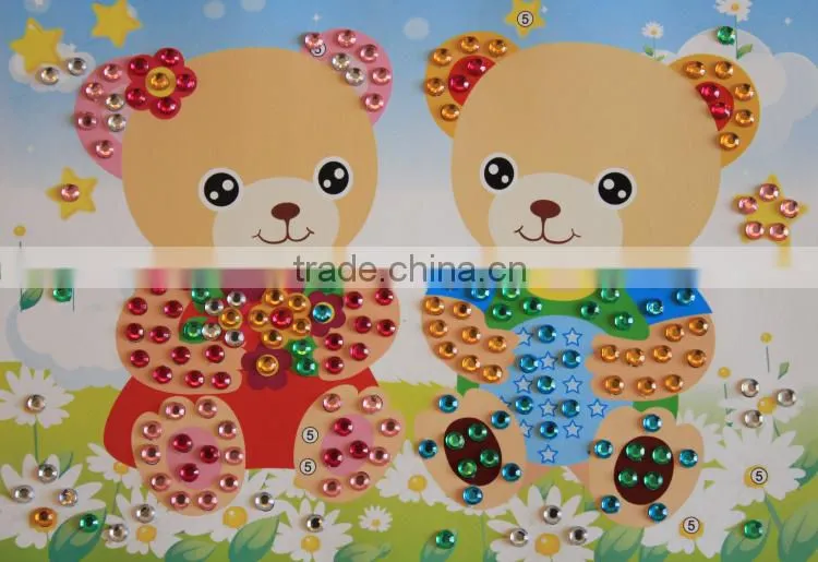 Colorful flower kids DIY product crystal sticker