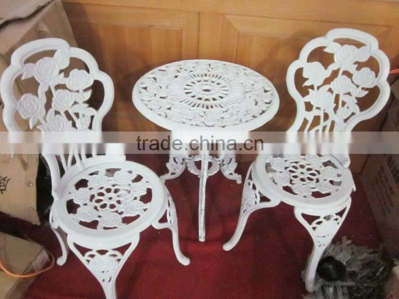 cast iron garden chair table