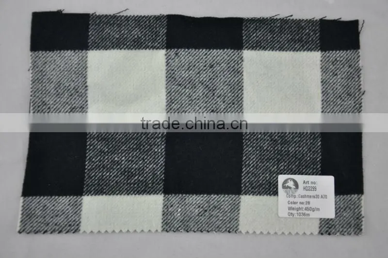 check fine quality woolen coat woven fabric
