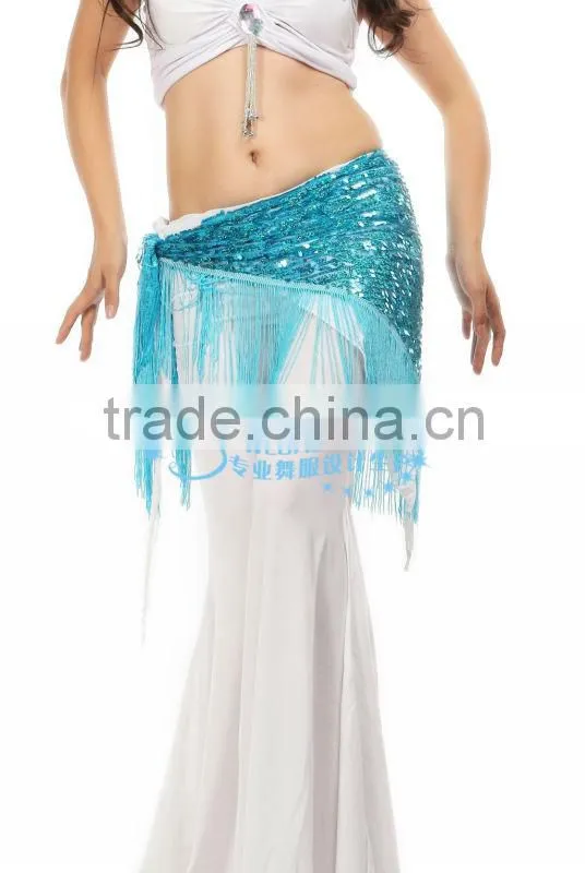 SWEGAL 2013 wholesale green fashion tassel sexy belly dance modern hip scarf