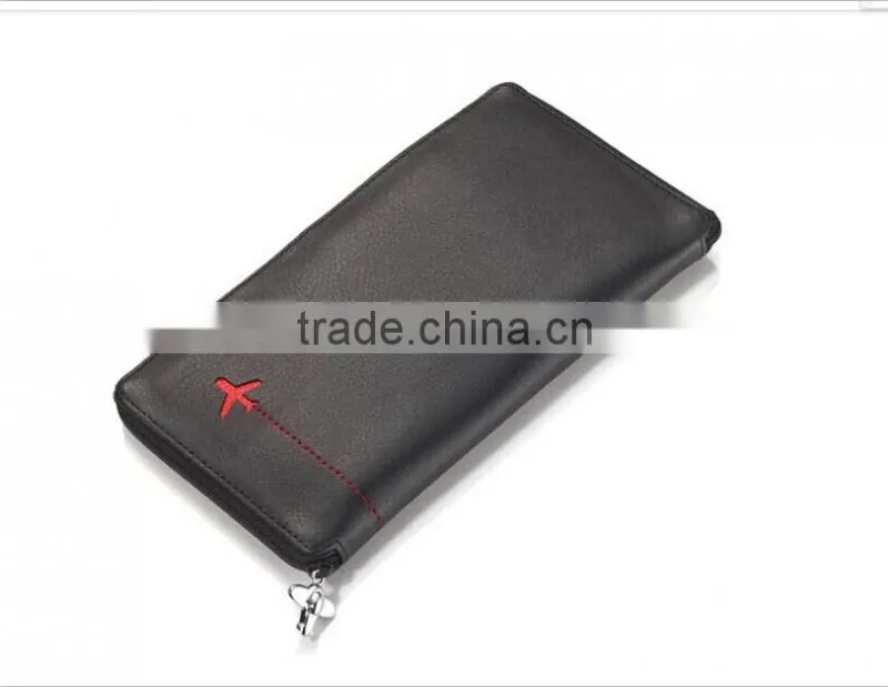 direct factory sale leather cheque holder/leather passport holder/leather cheque holder with custom logo