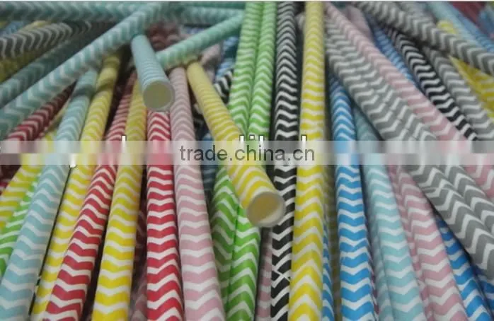 6*197mm straight paper drinking straws with lovely pattern