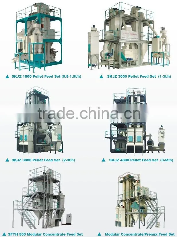 Easy maintenaince 4-6tph animal feed mill machinery