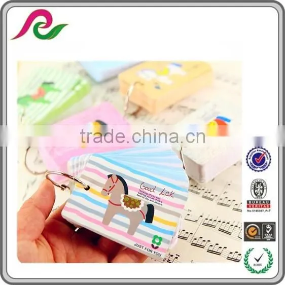 2016 new design custom printed die cut note pads with Iron hoop