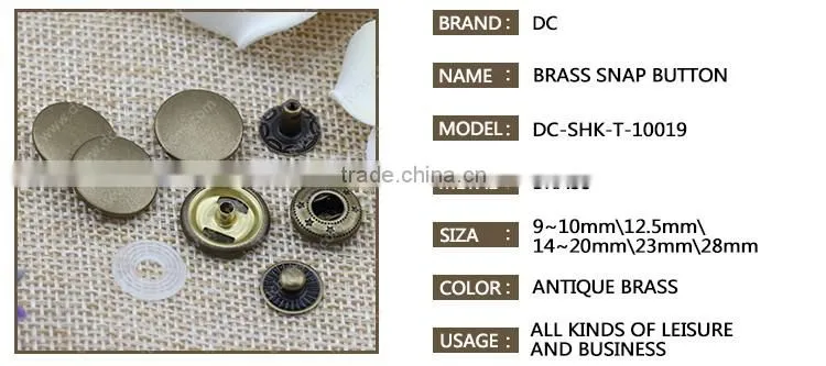 Oeko tex metal button Spring Snap Fastener Four Part Press Button for leather