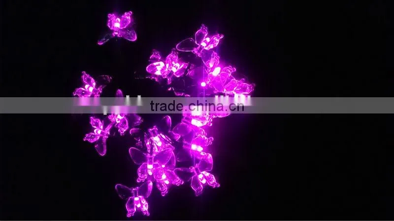 Christmas wedding party holiday indoor outdoor colorful solar string lighting -butterfly