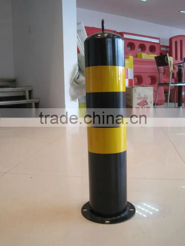 black and yellow security road barriers