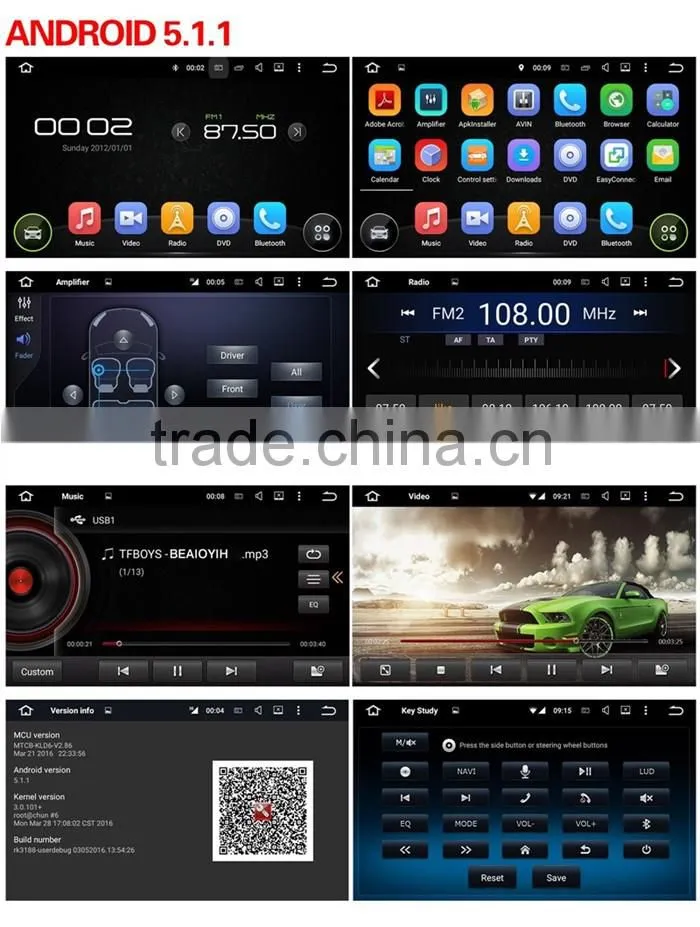 build in wifi gps bluetooth support DAB Android 5.1.1 car dvd player for superb 2016