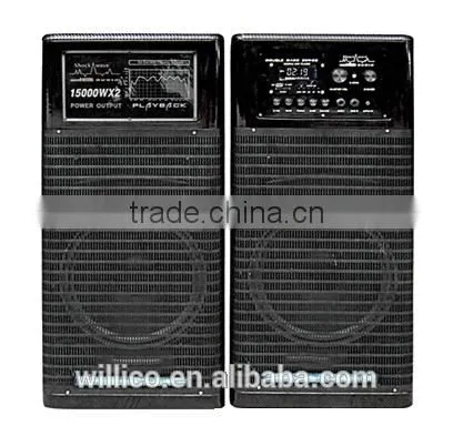 promotion high quality coaxial pa stage DJ speaker withUSB SD FM LIGHT